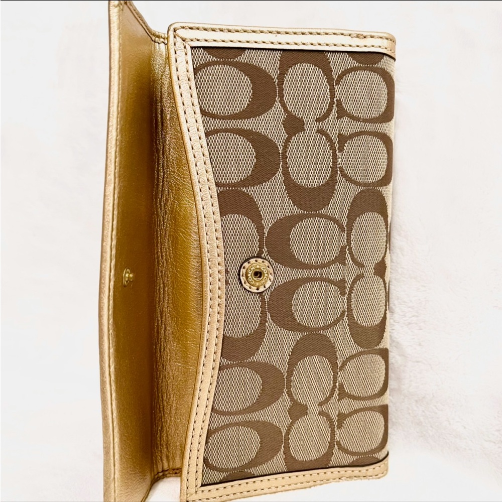 Coach Y2K NWT Penelope Gold Signature Jacquard Shoulder Bag with Wallet - Picture 12 of 16